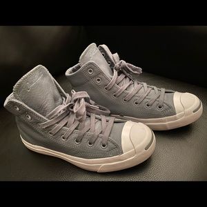 Converse Gray Leather Jack Purcell Hightops